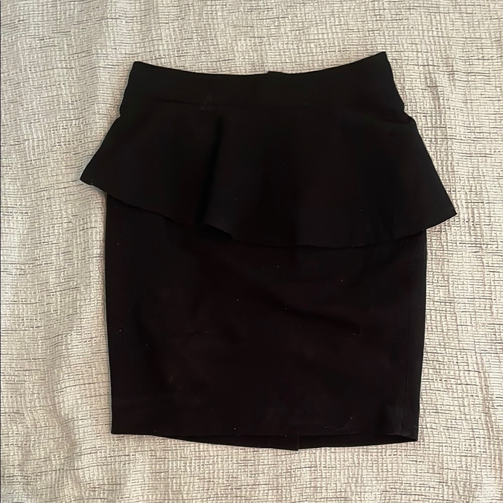 RW&CO. Black Peplum Pencil Skirt